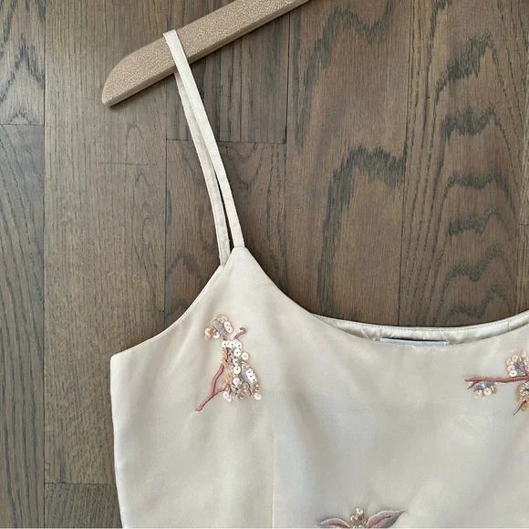 Vintage Gianfranco Ferre Silk Embroidered Sequin Floral Crop Tank IT 46 / US 10 - Picture 4 of 8